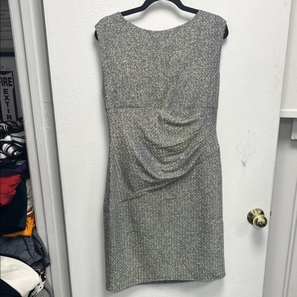 Donna Morgan Gray Bateau Neck Midi Dress